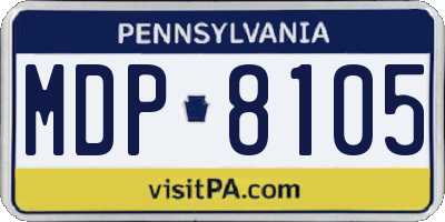 PA license plate MDP8105
