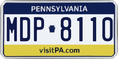 PA license plate MDP8110