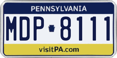 PA license plate MDP8111
