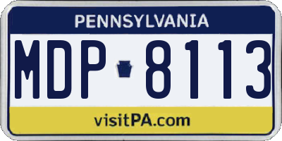 PA license plate MDP8113