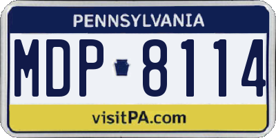 PA license plate MDP8114