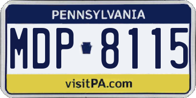 PA license plate MDP8115