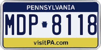 PA license plate MDP8118