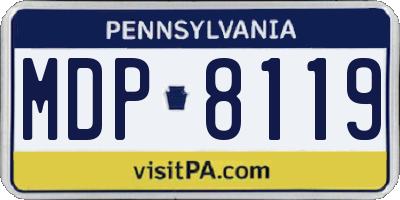 PA license plate MDP8119