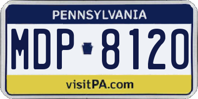PA license plate MDP8120