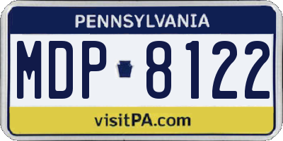 PA license plate MDP8122