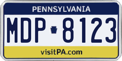 PA license plate MDP8123