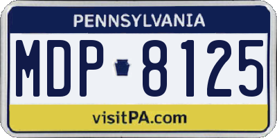PA license plate MDP8125