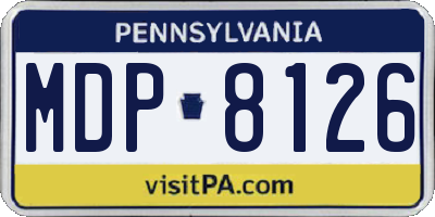 PA license plate MDP8126