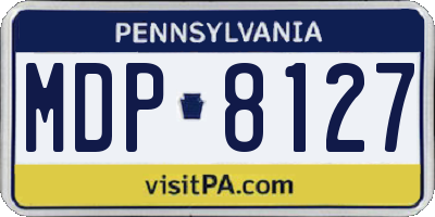 PA license plate MDP8127