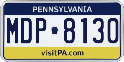 PA license plate MDP8130