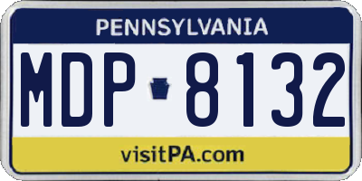 PA license plate MDP8132