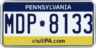 PA license plate MDP8133