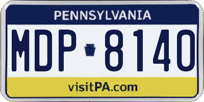 PA license plate MDP8140