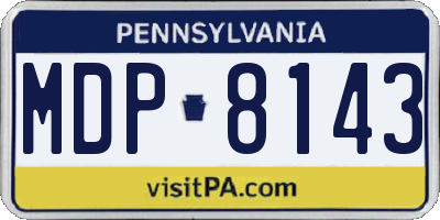 PA license plate MDP8143