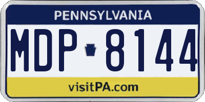 PA license plate MDP8144