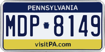 PA license plate MDP8149