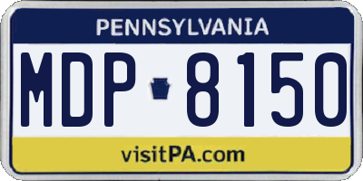 PA license plate MDP8150