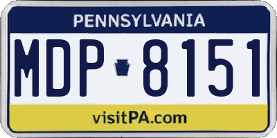 PA license plate MDP8151