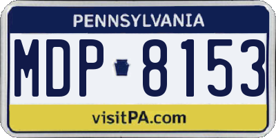 PA license plate MDP8153
