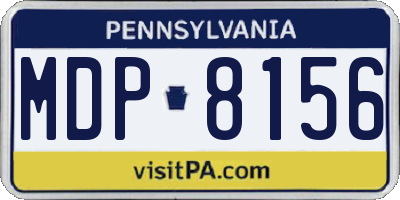 PA license plate MDP8156