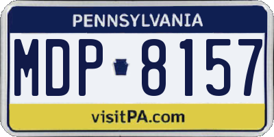 PA license plate MDP8157