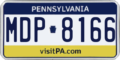 PA license plate MDP8166