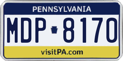 PA license plate MDP8170