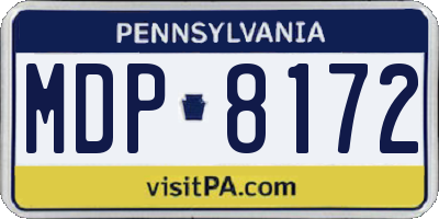 PA license plate MDP8172