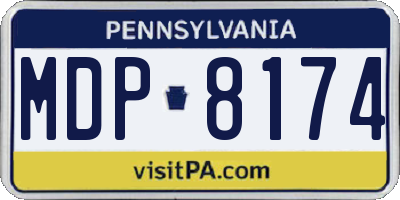 PA license plate MDP8174