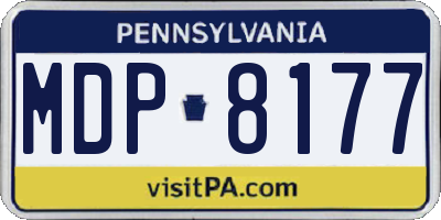 PA license plate MDP8177