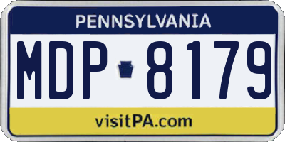 PA license plate MDP8179