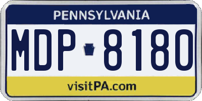 PA license plate MDP8180