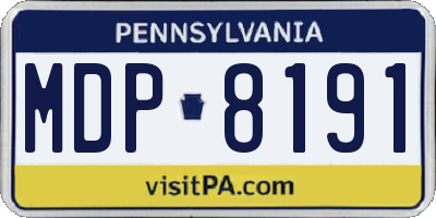 PA license plate MDP8191
