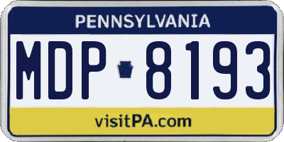 PA license plate MDP8193