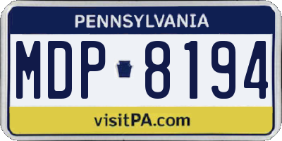 PA license plate MDP8194