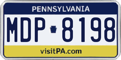 PA license plate MDP8198