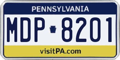 PA license plate MDP8201