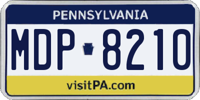 PA license plate MDP8210