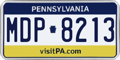 PA license plate MDP8213