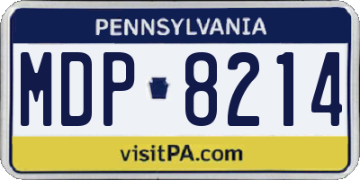 PA license plate MDP8214