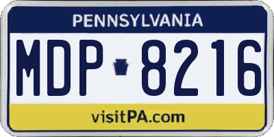 PA license plate MDP8216