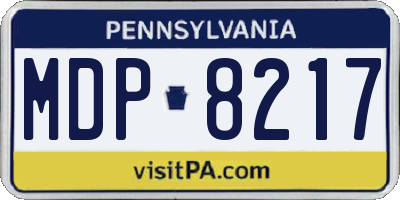 PA license plate MDP8217