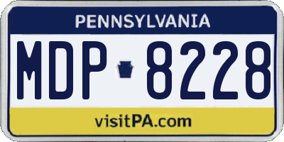 PA license plate MDP8228