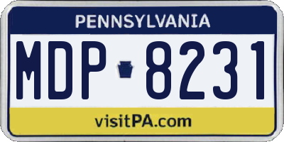 PA license plate MDP8231
