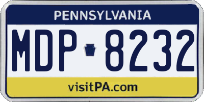 PA license plate MDP8232