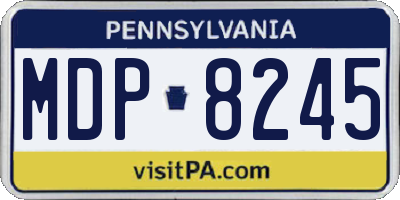 PA license plate MDP8245
