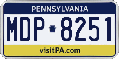 PA license plate MDP8251