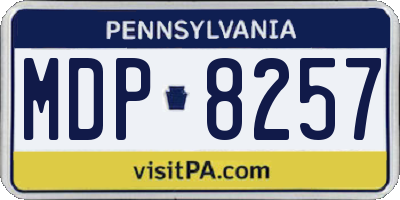 PA license plate MDP8257