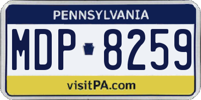 PA license plate MDP8259